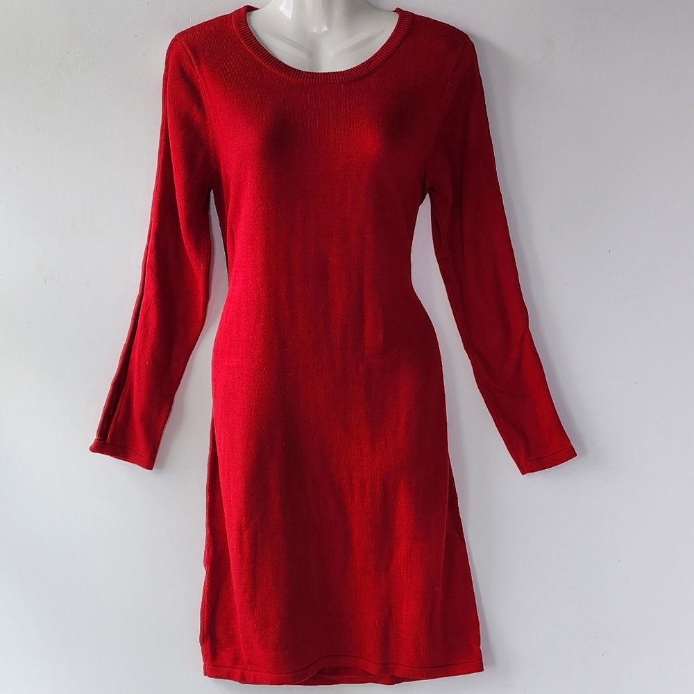 Ellen Tracy Red Long Sleeve sweater dress